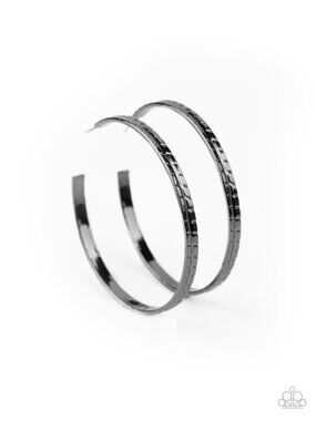 Paparazzi Black Hoop Earrings (EH018)